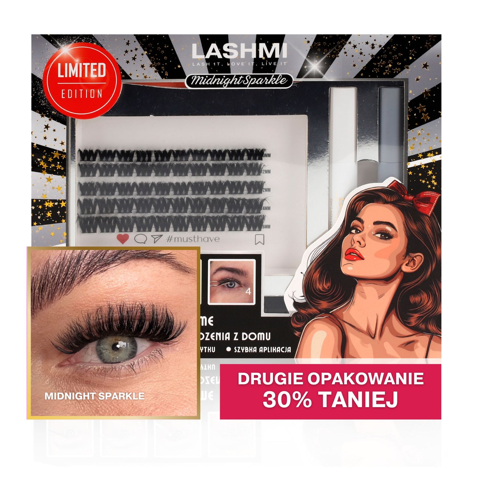 Zestaw startowy Midnight Sparkle z modelem #musthave 50 kępek