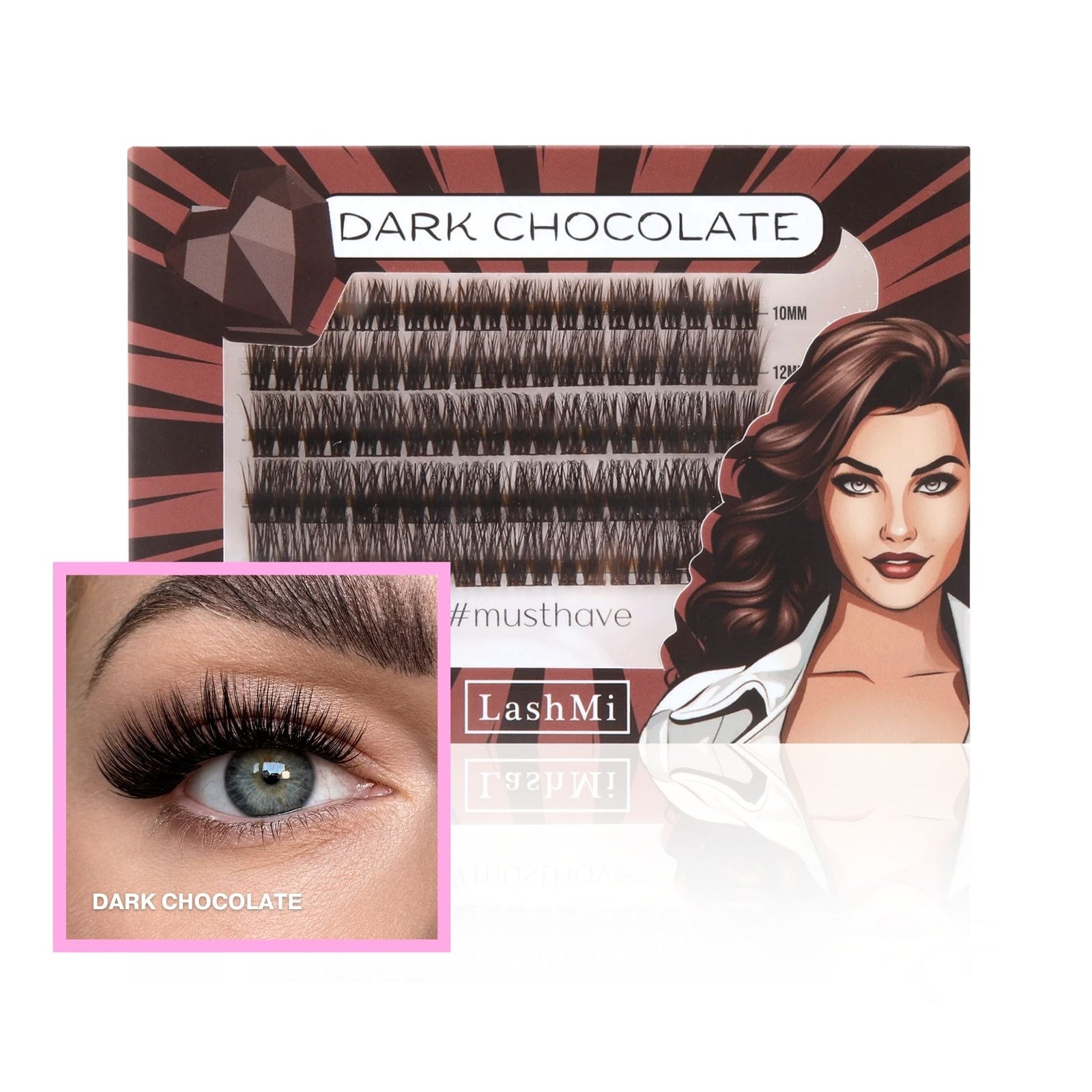 Dark Chocolate – Eyelash clusters 50 pcs