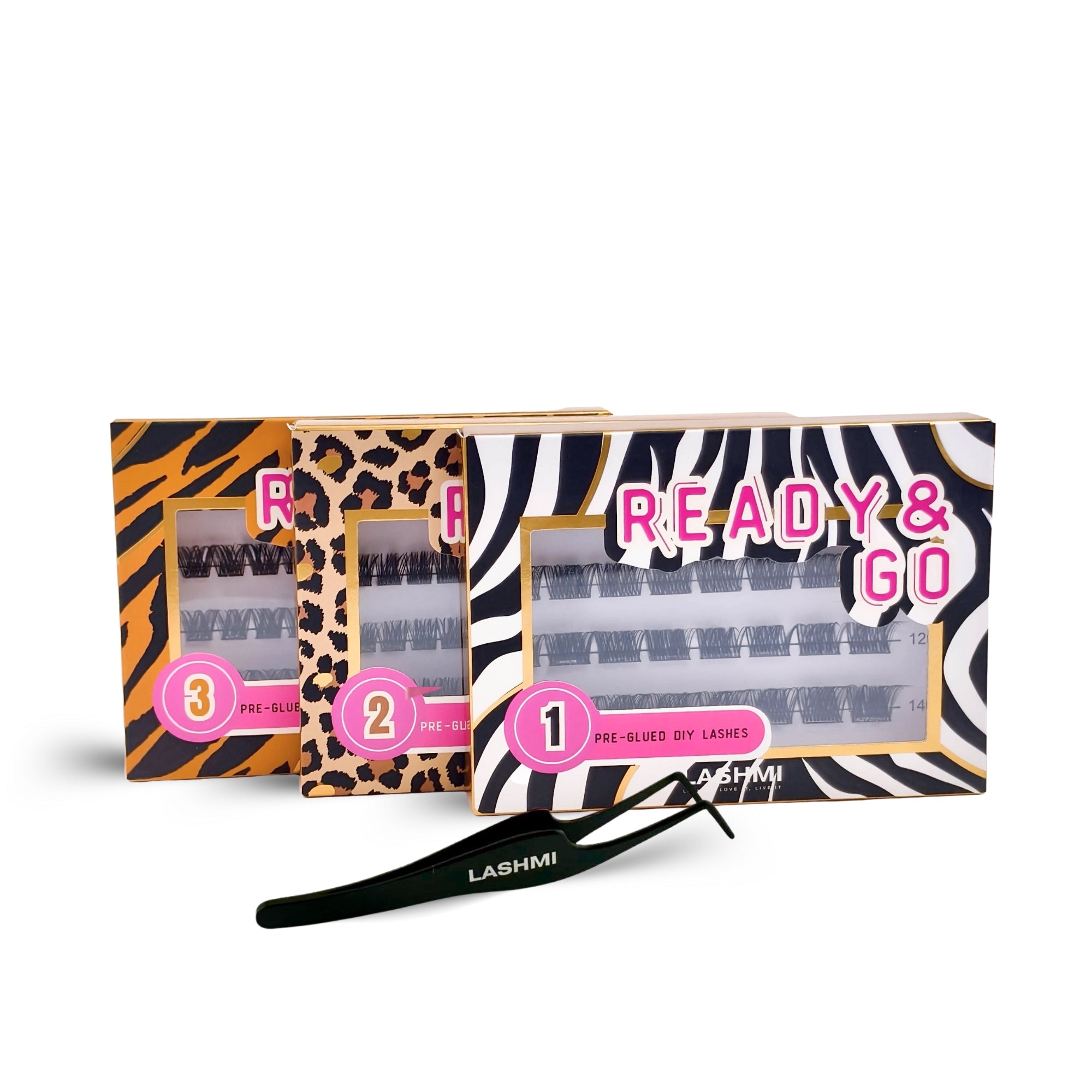 Rzęsy samoprzylepne Ready & Go – zestaw z pęsetą Non-Stick