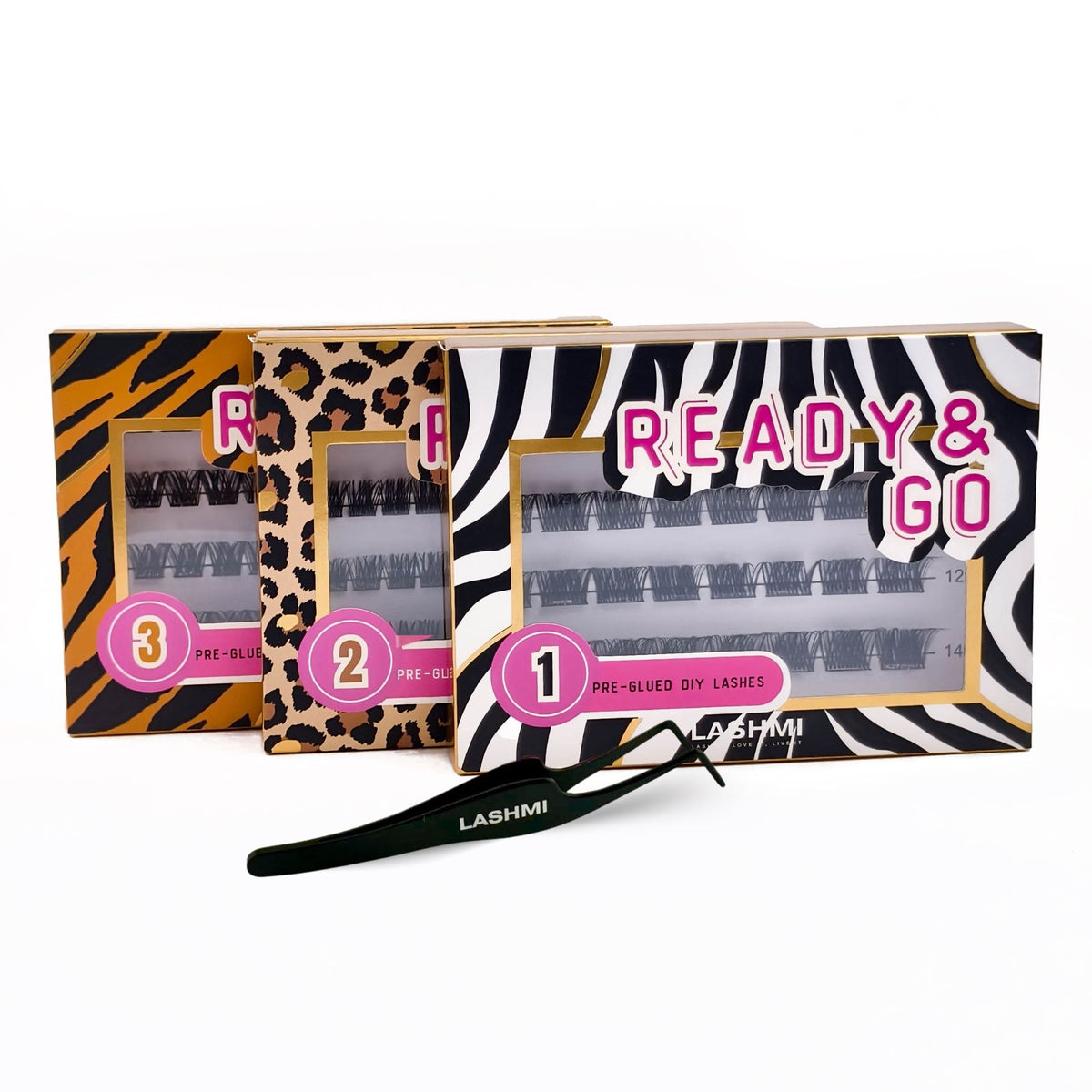 Rzęsy samoprzylepne Ready &amp; Go – zestaw z pęsetą Non-Stick