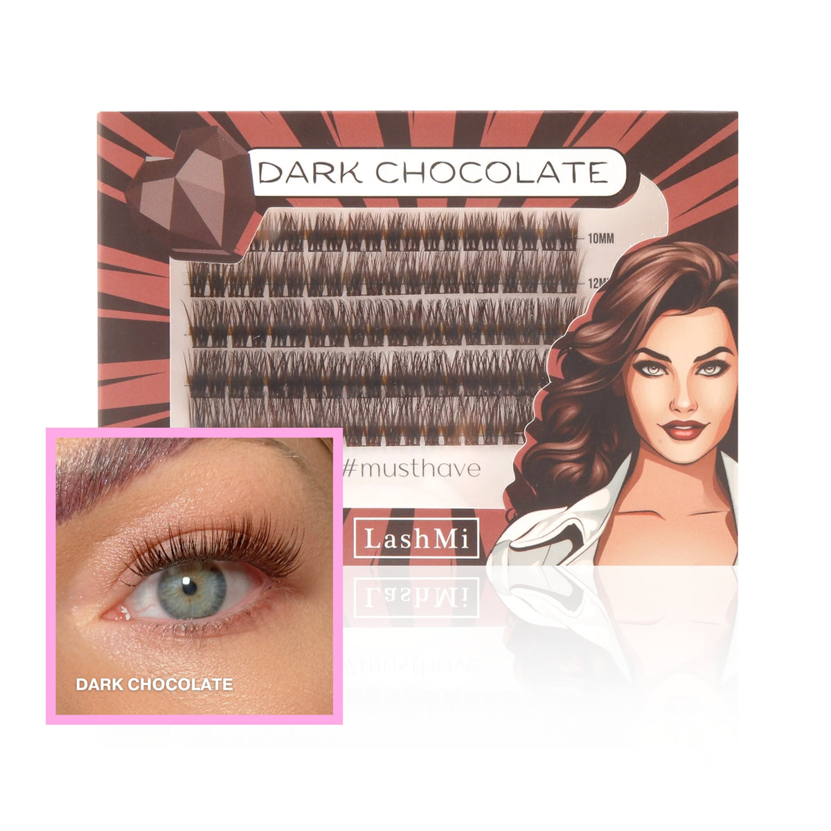 Dark Chocolate – Eyelash clusters 50 pcs