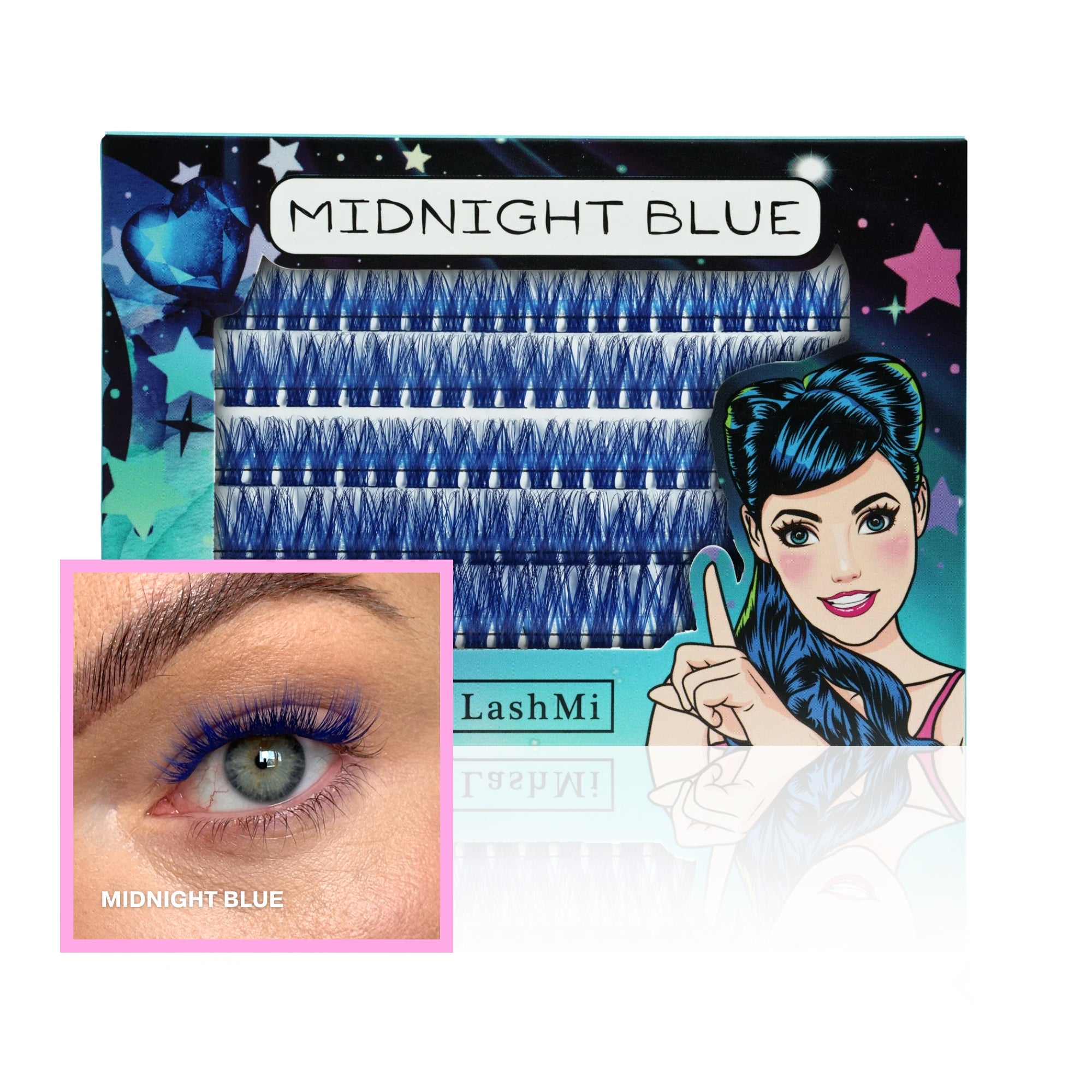 Midnight Blue – Eyelash clusters 50 pcs